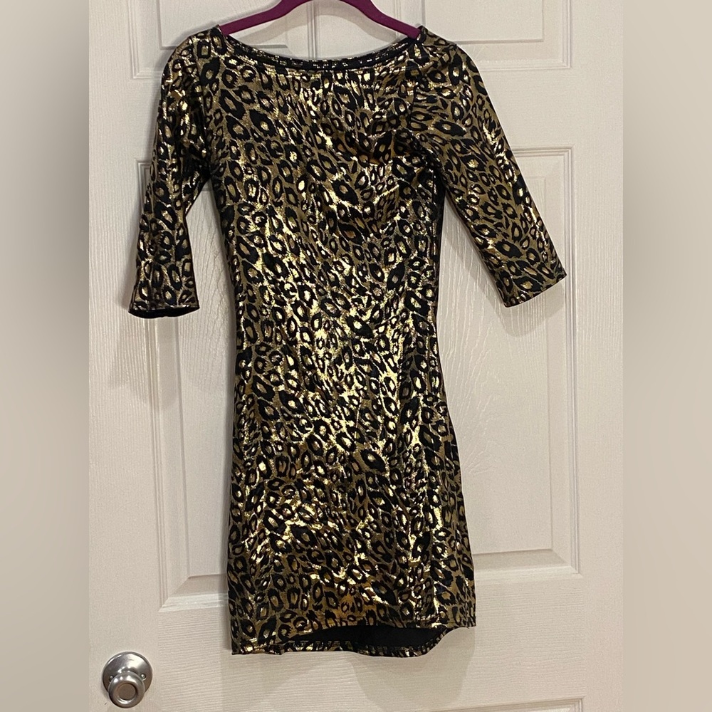 Blackmilk Shiny Leopard Body Con Dress
